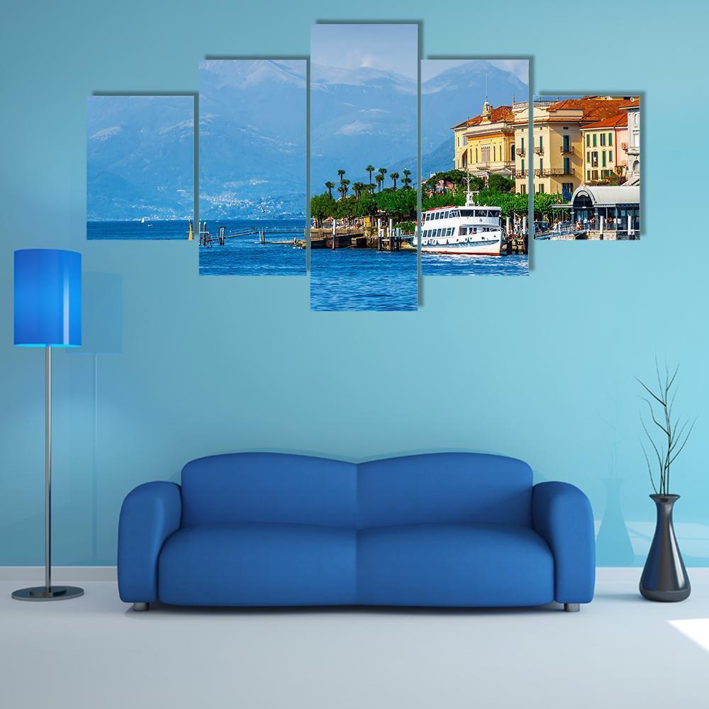 View Of Como Lake Canvas Wall Art-1 Piece-Gallery Wrap-48" x 32"-Tiaracle