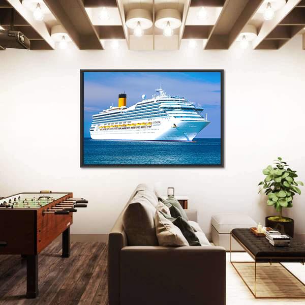 View Of Cruise Ship Canvas Wall Art-5 Horizontal-Gallery Wrap-22" x 12"-Tiaracle
