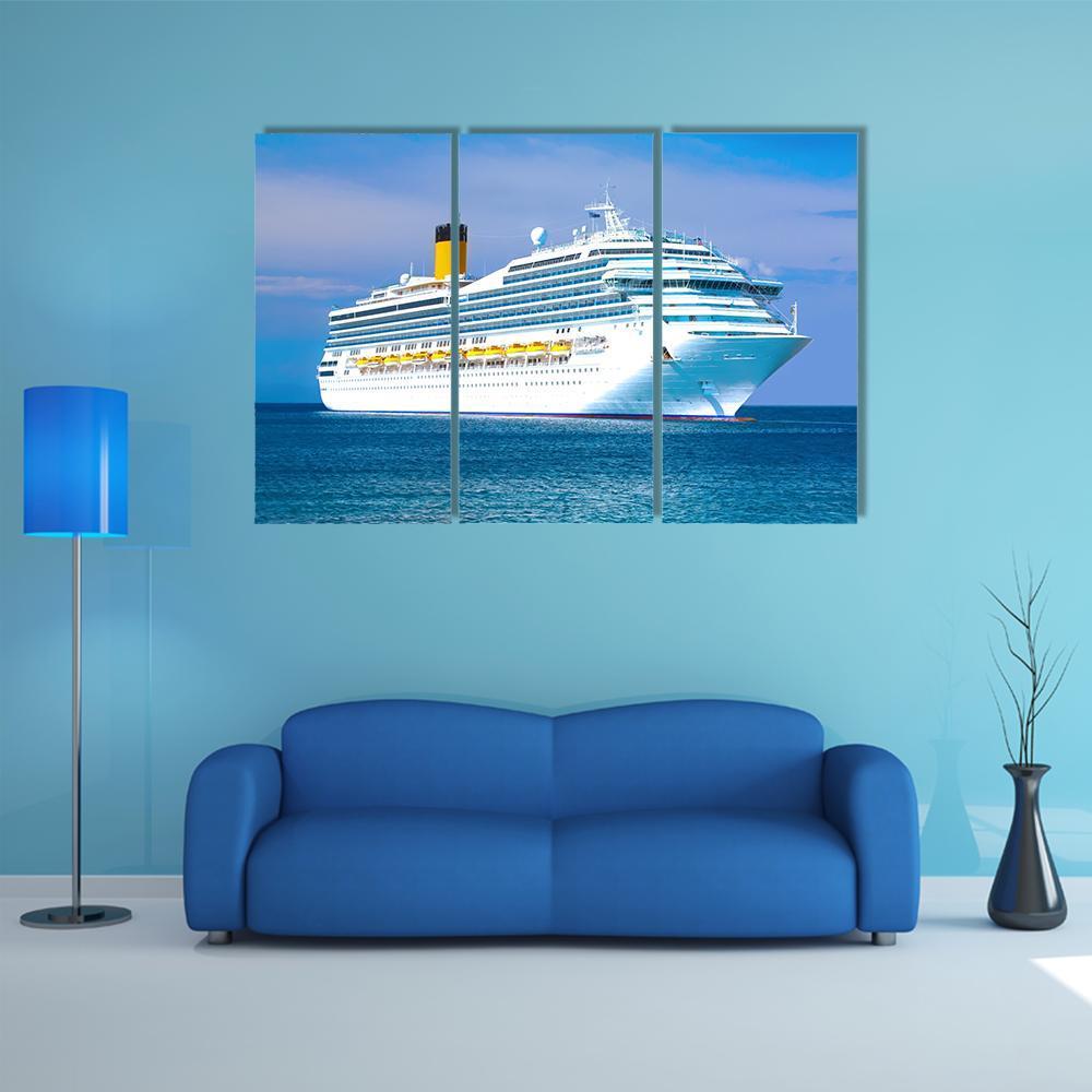 View Of Cruise Ship Canvas Wall Art-3 Horizontal-Gallery Wrap-37" x 24"-Tiaracle