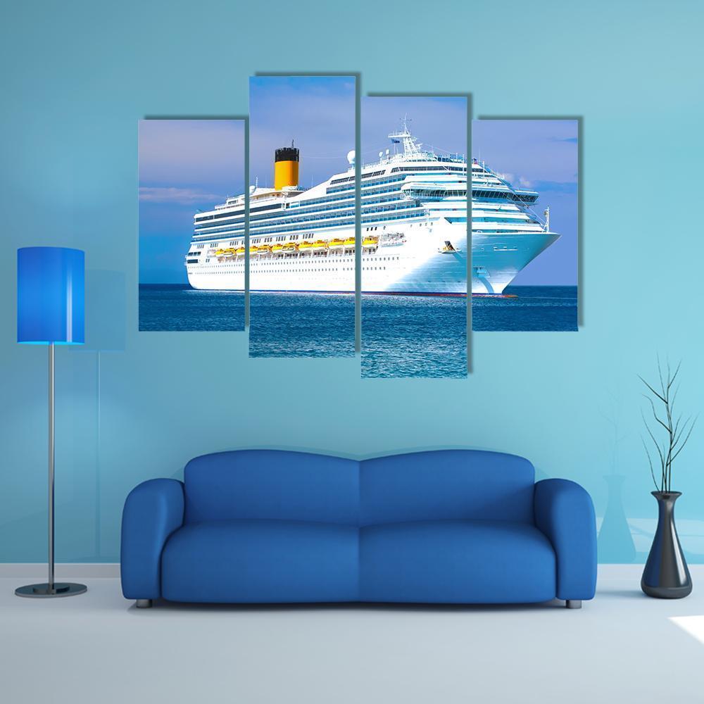 View Of Cruise Ship Canvas Wall Art-4 Pop-Gallery Wrap-50" x 32"-Tiaracle