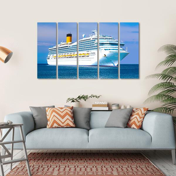 View Of Cruise Ship Canvas Wall Art-5 Horizontal-Gallery Wrap-22" x 12"-Tiaracle