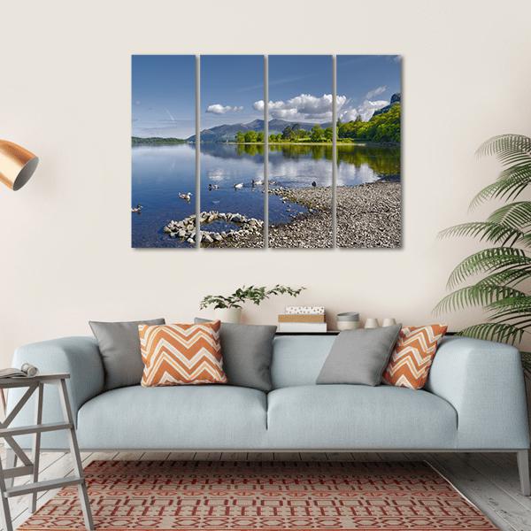 Derwent Water Lake Canvas Wall Art-4 Horizontal-Gallery Wrap-34" x 24"-Tiaracle