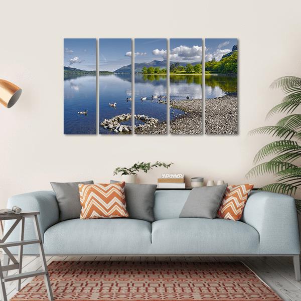 Derwent Water Lake Canvas Wall Art-5 Horizontal-Gallery Wrap-22" x 12"-Tiaracle