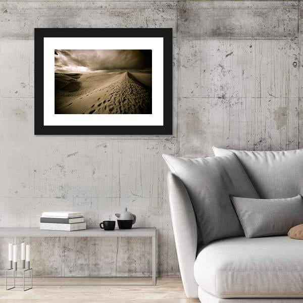 View Of Desert Sand Dune In Night Canvas Wall Art-5 Horizontal-Gallery Wrap-22" x 12"-Tiaracle