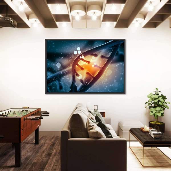View Of DNA Molecule Canvas Wall Art-3 Horizontal-Gallery Wrap-25" x 16"-Tiaracle