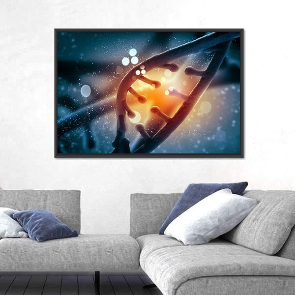 View Of DNA Molecule Canvas Wall Art-3 Horizontal-Gallery Wrap-25" x 16"-Tiaracle