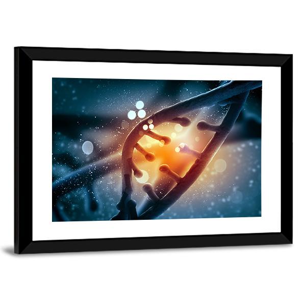 View Of DNA Molecule Canvas Wall Art-3 Horizontal-Gallery Wrap-25" x 16"-Tiaracle