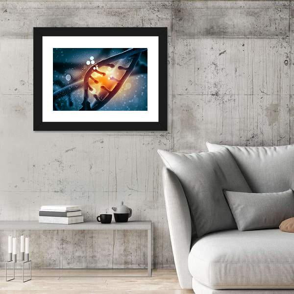 View Of DNA Molecule Canvas Wall Art-5 Horizontal-Gallery Wrap-22" x 12"-Tiaracle