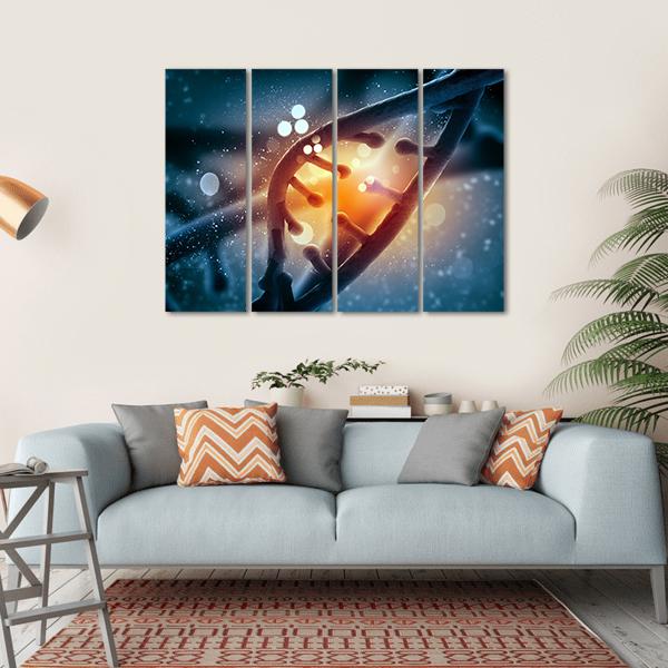View Of DNA Molecule Canvas Wall Art-4 Horizontal-Gallery Wrap-34" x 24"-Tiaracle