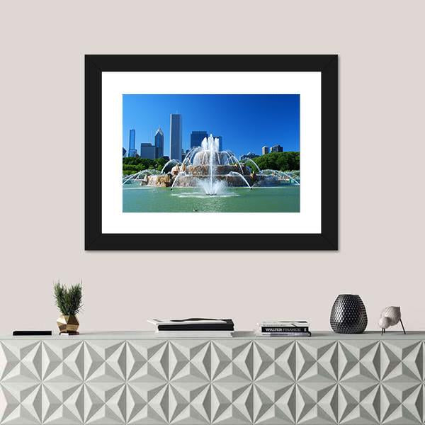 View Of Downtown Of The City Of Chicago Canvas Wall Art-1 Piece-Framed Print-20" x 16"-Tiaracle