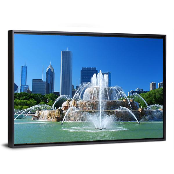 View Of Downtown Of The City Of Chicago Canvas Wall Art-3 Horizontal-Gallery Wrap-25" x 16"-Tiaracle