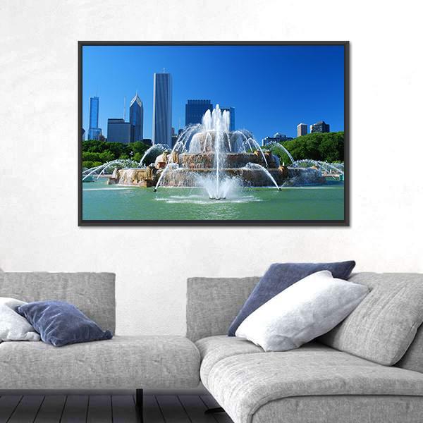 View Of Downtown Of The City Of Chicago Canvas Wall Art-3 Horizontal-Gallery Wrap-25" x 16"-Tiaracle