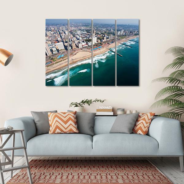 View Of Durban In South Africa Canvas Wall Art-4 Horizontal-Gallery Wrap-34" x 24"-Tiaracle