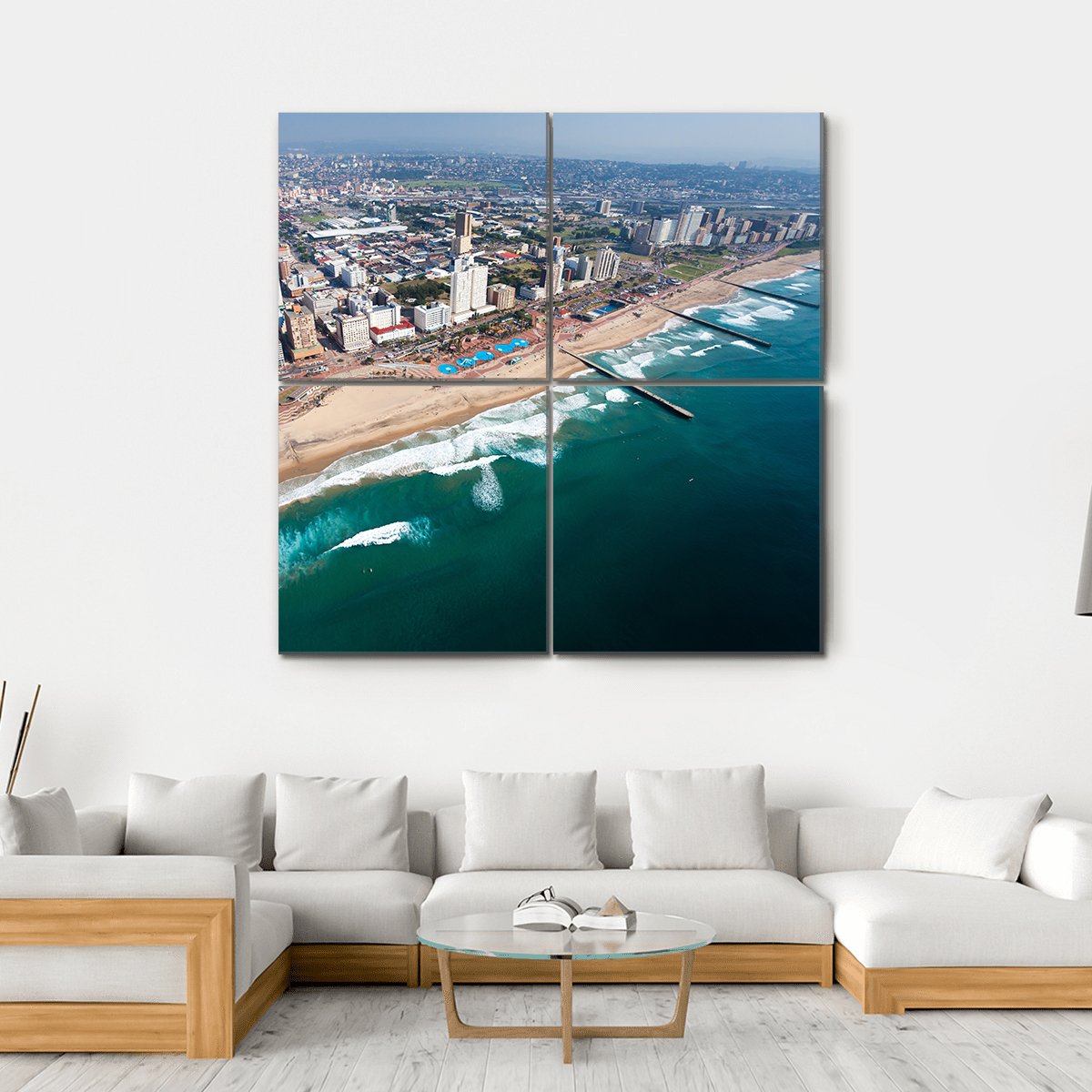 View Of Durban In South Africa Canvas Wall Art-4 Square-Gallery Wrap-17" x 17"-Tiaracle