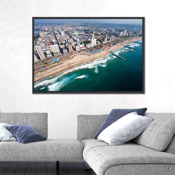 View Of Durban In South Africa Canvas Wall Art-3 Horizontal-Gallery Wrap-25" x 16"-Tiaracle