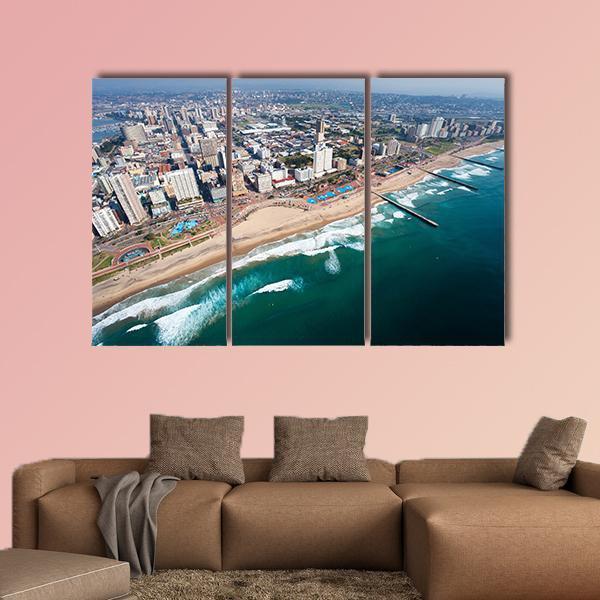 View Of Durban In South Africa Canvas Wall Art-3 Horizontal-Gallery Wrap-37" x 24"-Tiaracle