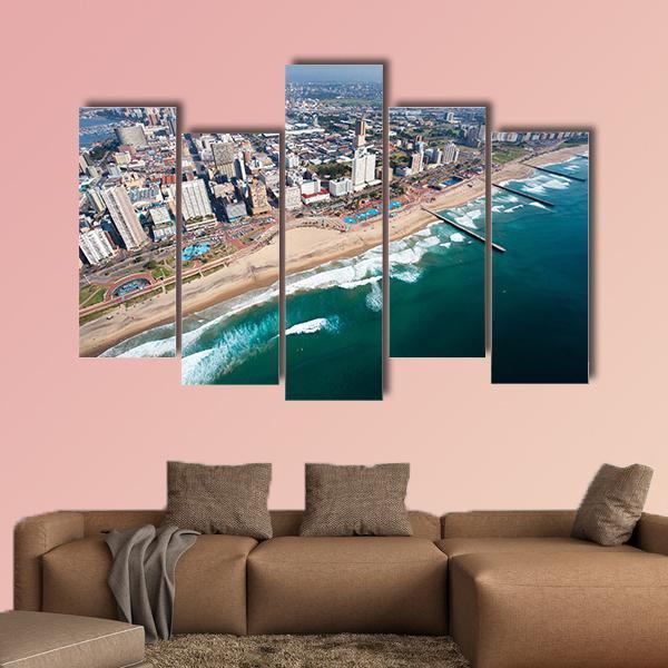 View Of Durban In South Africa Canvas Wall Art-5 Pop-Gallery Wrap-47" x 32"-Tiaracle