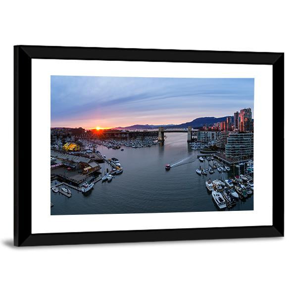 View Of False Creek In Downtown Vancouver Canvas Wall Art-3 Horizontal-Gallery Wrap-25" x 16"-Tiaracle