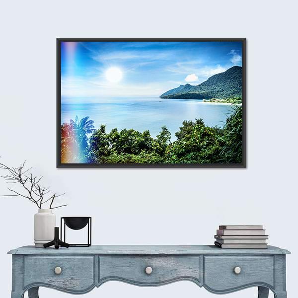 View Of Famous Damai Bay Canvas Wall Art-1 Piece-Floating Frame-24" x 16"-Tiaracle