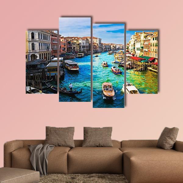 View Of Famous Grand Canal In Venice Canvas Wall Art-4 Pop-Gallery Wrap-50" x 32"-Tiaracle