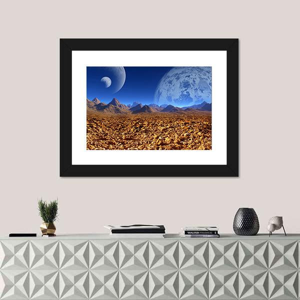 View Of Fantasy Landscape Canvas Wall Art-1 Piece-Framed Print-20" x 16"-Tiaracle