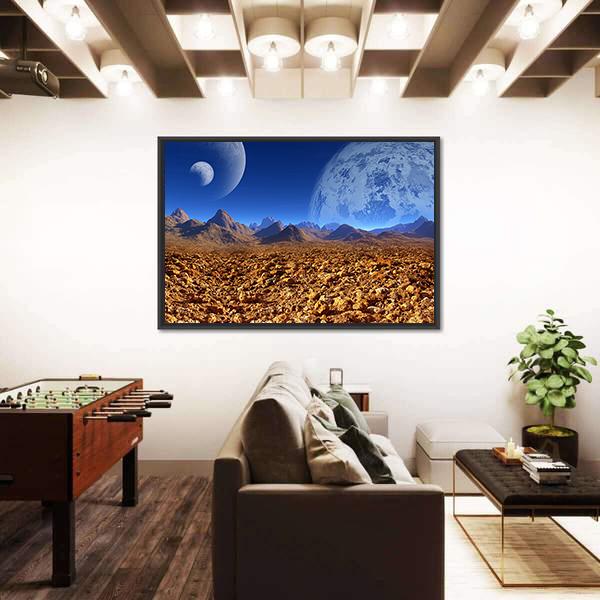 View Of Fantasy Landscape Canvas Wall Art-3 Horizontal-Gallery Wrap-25" x 16"-Tiaracle