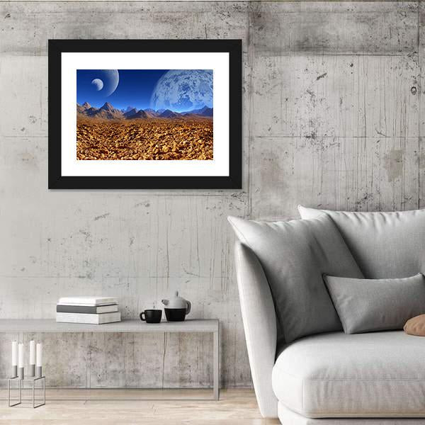 View Of Fantasy Landscape Canvas Wall Art-3 Horizontal-Gallery Wrap-25" x 16"-Tiaracle