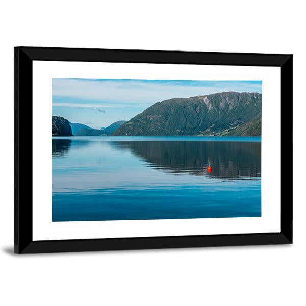 View Of Fjord With Mountains And Lake Canvas Wall Art-3 Horizontal-Gallery Wrap-25" x 16"-Tiaracle