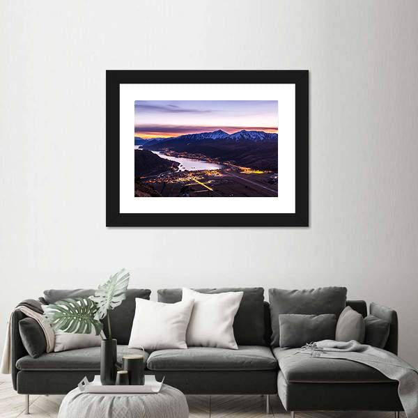 View Of Frankton And Lake Wakatipu Panoramic Canvas Wall Art-1 Piece-36" x 12"-Tiaracle