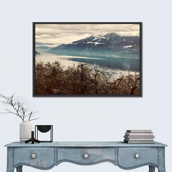 View Of Gardasee Lake Canvas Wall Art-1 Piece-Floating Frame-24" x 16"-Tiaracle
