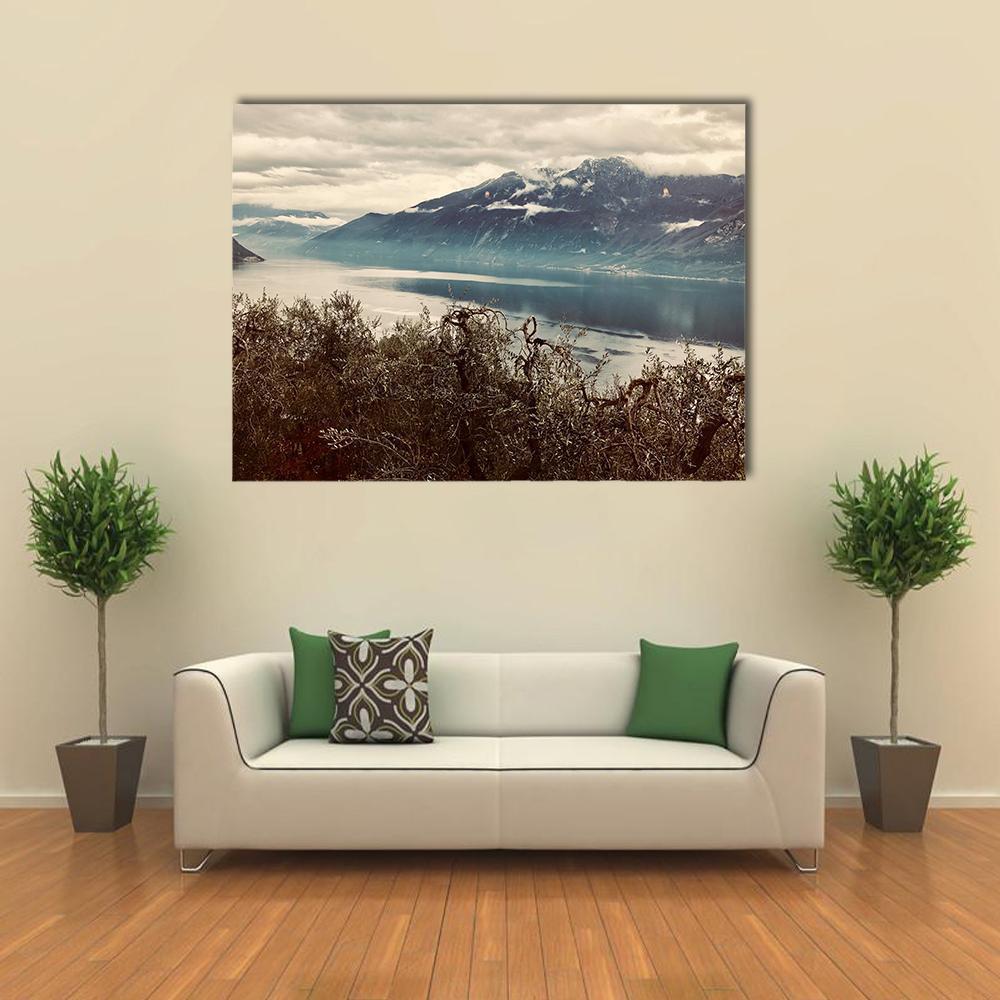View Of Gardasee Lake Canvas Wall Art-1 Piece-Gallery Wrap-48" x 32"-Tiaracle