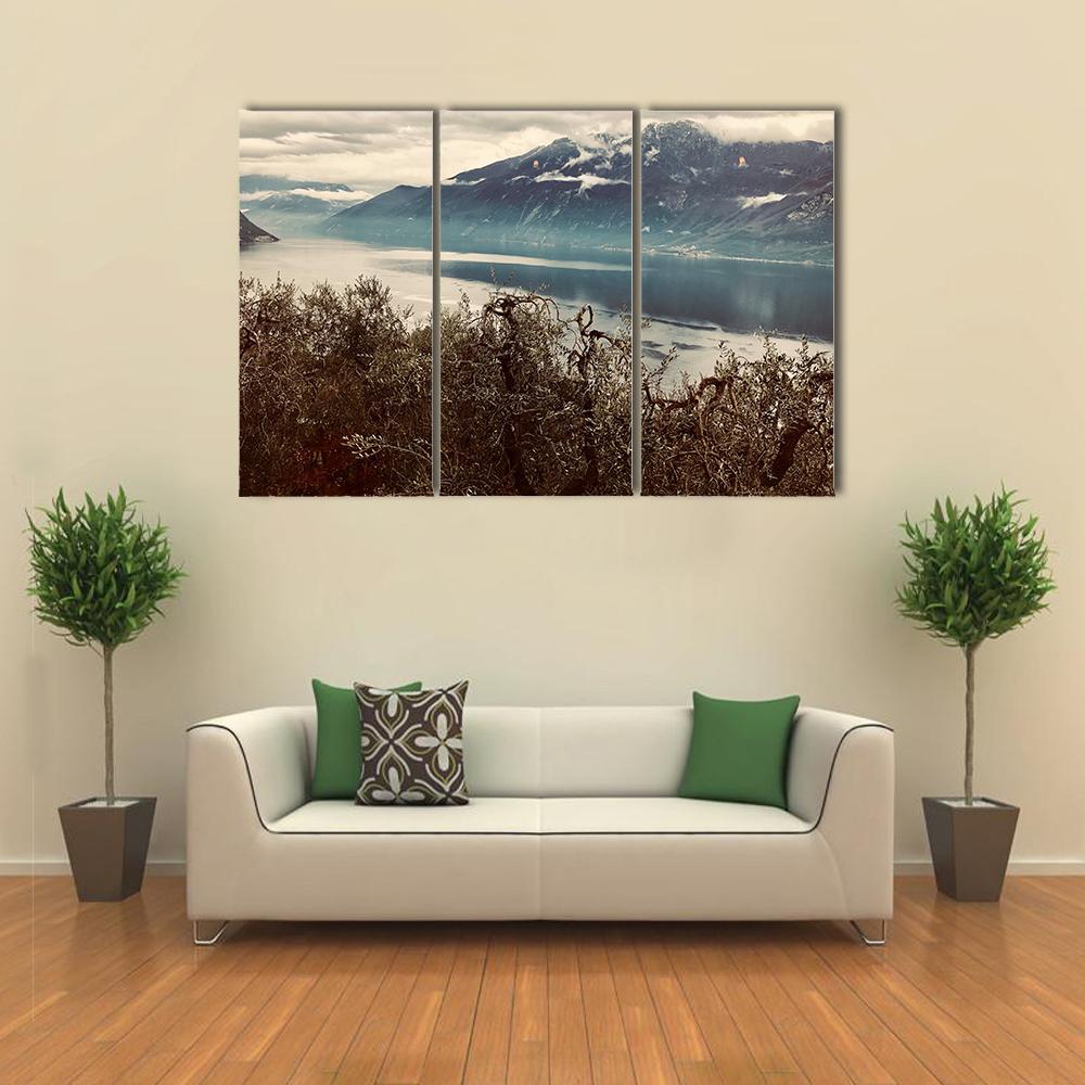 View Of Gardasee Lake Canvas Wall Art-3 Horizontal-Gallery Wrap-37" x 24"-Tiaracle
