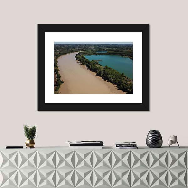 View Of Garonne And A Lake In Summer Canvas Wall Art-1 Piece-Framed Print-20" x 16"-Tiaracle