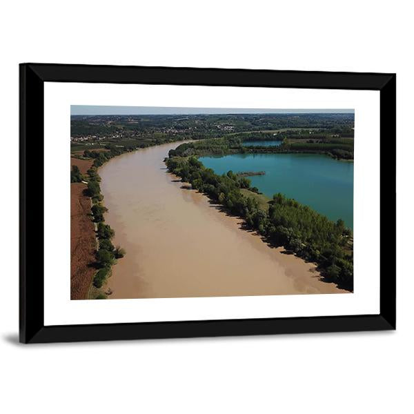 View Of Garonne And Lake In Summer Panoramic Canvas Wall Art-1 Piece-36" x 12"-Tiaracle