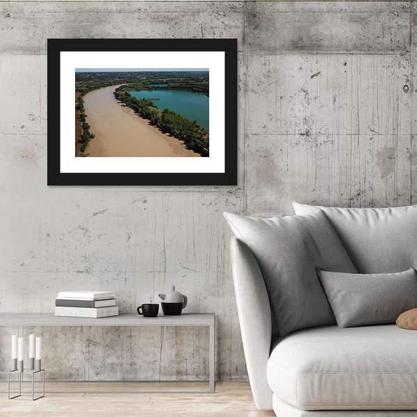 View Of Garonne And Lake In Summer Panoramic Canvas Wall Art-1 Piece-36" x 12"-Tiaracle