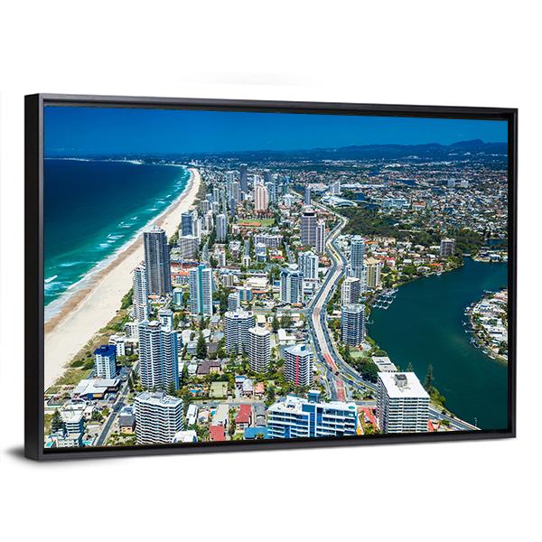 View Of Gold Coast Canvas Wall Art-3 Horizontal-Gallery Wrap-25" x 16"-Tiaracle