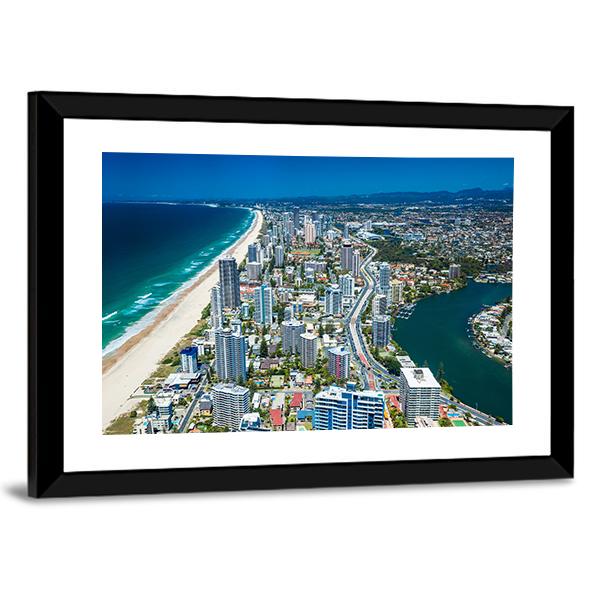 View Of Gold Coast Canvas Wall Art-3 Horizontal-Gallery Wrap-25" x 16"-Tiaracle