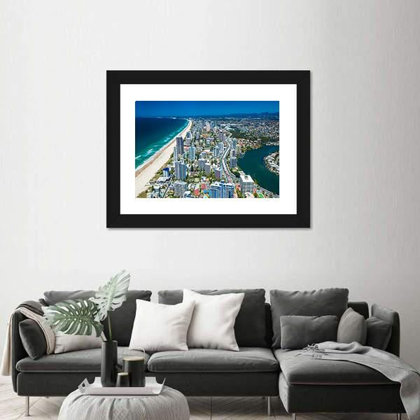 View Of Gold Coast Canvas Wall Art-5 Horizontal-Gallery Wrap-22" x 12"-Tiaracle