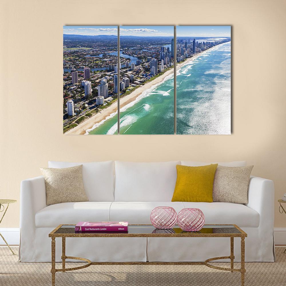 View Of Gold Coast In Queensland Canvas Wall Art-3 Horizontal-Gallery Wrap-37" x 24"-Tiaracle