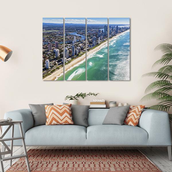 View Of Gold Coast In Queensland Canvas Wall Art-4 Horizontal-Gallery Wrap-34" x 24"-Tiaracle