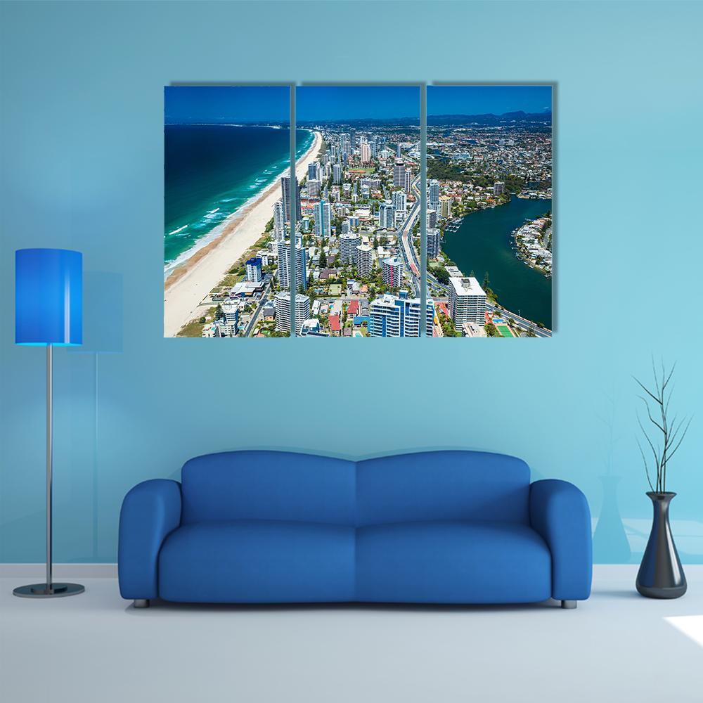 View Of Gold Coast Canvas Wall Art-5 Star-Gallery Wrap-62" x 32"-Tiaracle