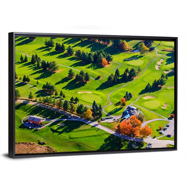 View Of Golf Course In USA Canvas Wall Art-3 Horizontal-Gallery Wrap-25&quot; x 16&quot;-Tiaracle