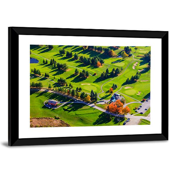 View Of Golf Course In USA Canvas Wall Art-3 Horizontal-Gallery Wrap-25" x 16"-Tiaracle