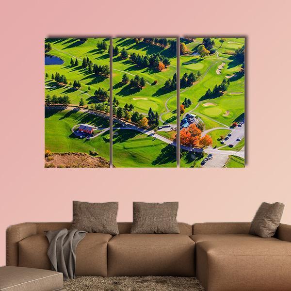 View Of Golf Course In USA Canvas Wall Art-3 Horizontal-Gallery Wrap-37" x 24"-Tiaracle