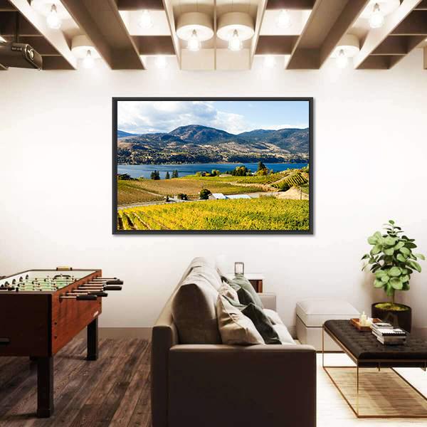 View Of Grape Vineyards In Canada Canvas Wall Art-3 Horizontal-Gallery Wrap-25" x 16"-Tiaracle