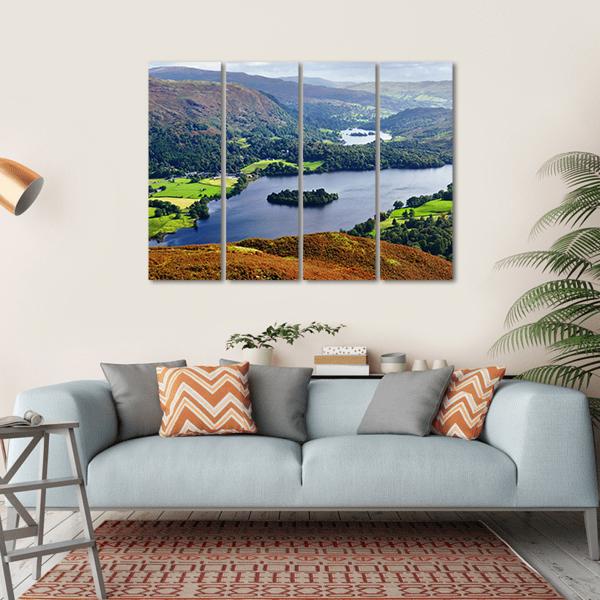 View Of Grasmere From The Slopes Of Silver Howe Canvas Wall Art-4 Horizontal-Gallery Wrap-34" x 24"-Tiaracle