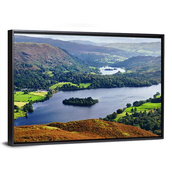 View Of Grasmere From The Slopes Of Silver Howe Canvas Wall Art-3 Horizontal-Gallery Wrap-25" x 16"-Tiaracle