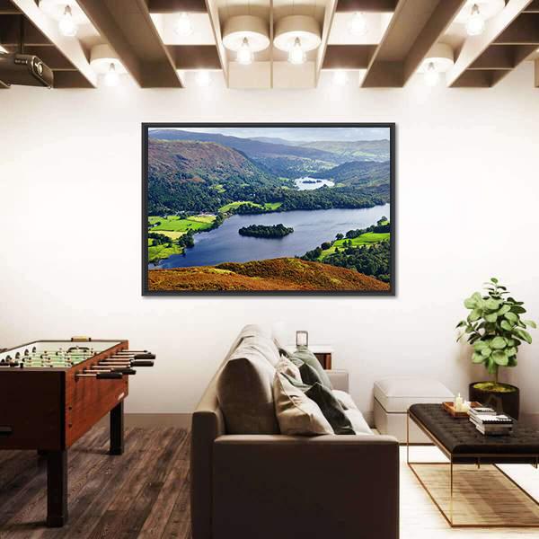 View Of Grasmere From The Slopes Of Silver Howe Canvas Wall Art-3 Horizontal-Gallery Wrap-25" x 16"-Tiaracle