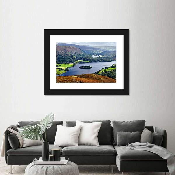View Of Grasmere From The Slopes Of Silver Howe Canvas Wall Art-3 Horizontal-Gallery Wrap-25" x 16"-Tiaracle