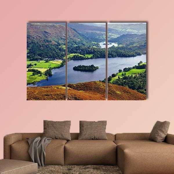 View Of Grasmere From The Slopes Of Silver Howe Canvas Wall Art-5 Star-Gallery Wrap-62" x 32"-Tiaracle